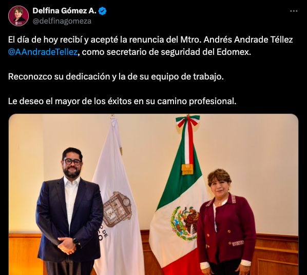 Renuncia Andrés Andrade a la Secretaria de Seguridad del Edomex 0