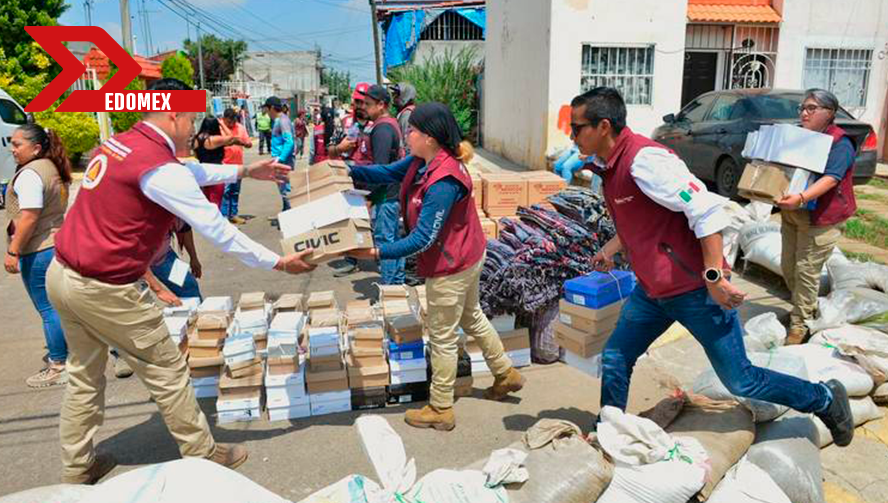 Gobierno del Edomex distribuye apoyos a damnificados por lluvias en Chalco