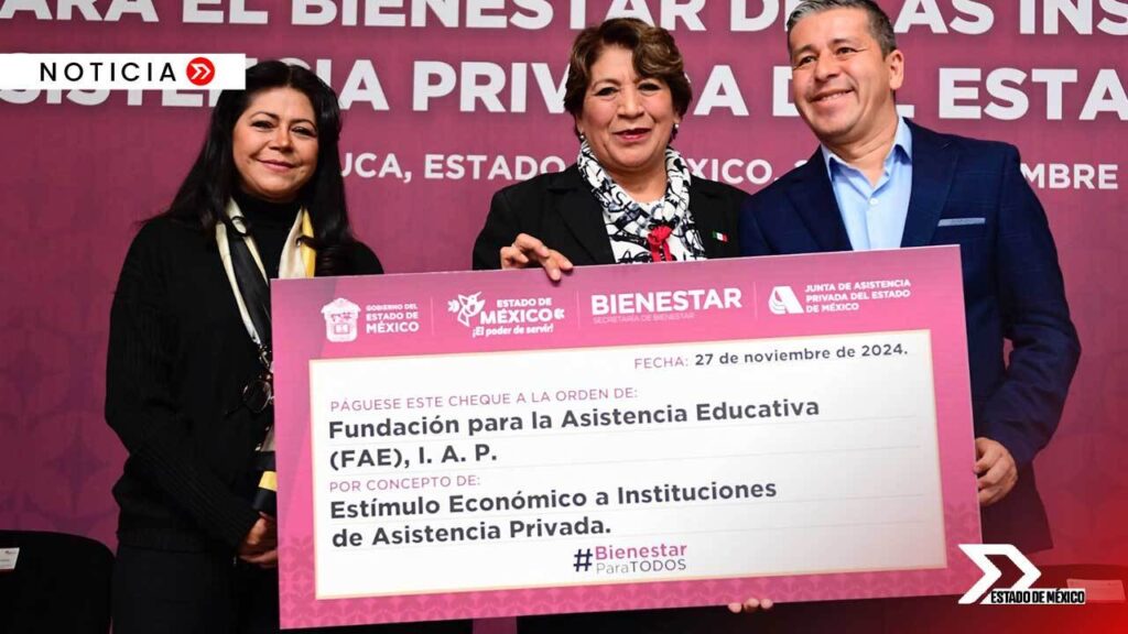 Delfina Gómez promueve bienestar social entregando recursos a instituciones privadas que apoyan a niños, mujeres y adultos mayores.